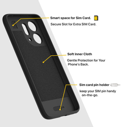 Pikkme Oppo Reno 14 5G Shockproof Soft Flexible Gencase Back cover (Black)