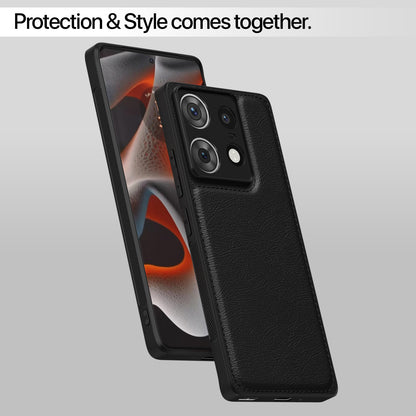 Pikkme Moto Edge 50 pro 5G Leatherback Back Case | Black