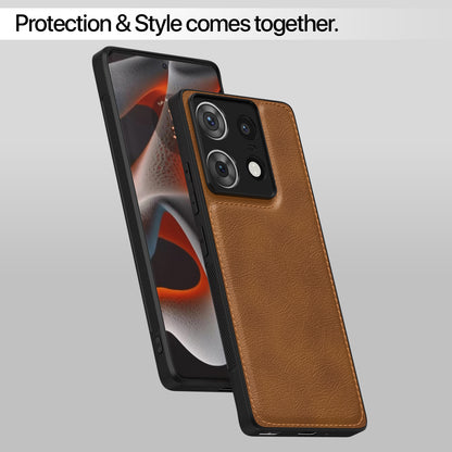 Pikkme Moto Edge 50 pro 5G Leatherback Back Case | Brown
