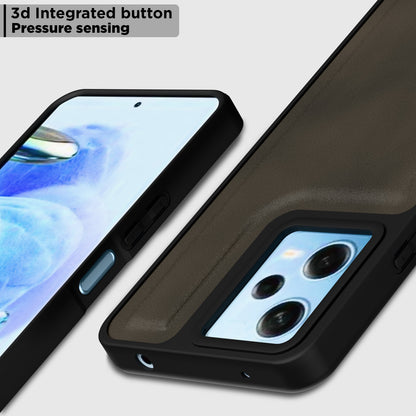 Pikkme Mi Redmi 12 5G / Poco M6 Pro 5G Premium Super Soft-Touch Leatherback Case (Brown)