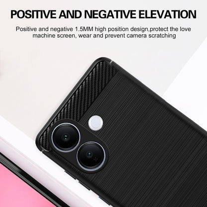 Pikkme Vivo V60 Lite 5G Hybrid Carbon Fiber Back Cover (Black)