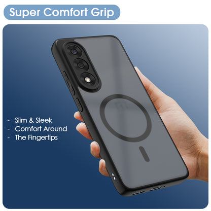 Pikkme Oneplus Nord 5 5G Eagle 2 Mag-Safe Smoke Shockproof Hard Transparent Back Cover (Black)