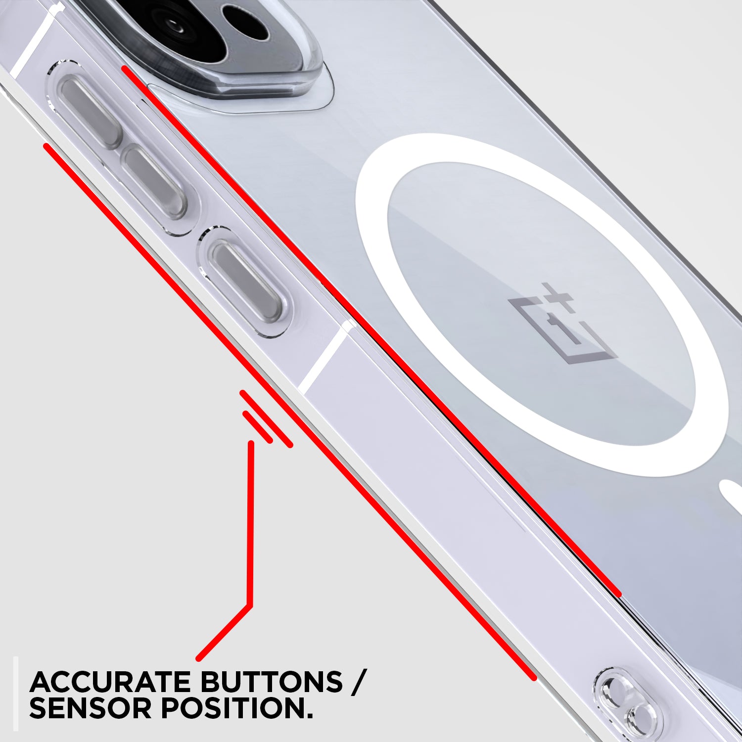 Pikkme OnePlus 13s 5G Mag-Safe Shockproof PC + TPU Back Cover (Transparent)