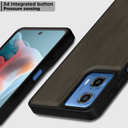 Pikkme Motorola Moto G34 / G45 5G Premium Super Soft-Touch Leatherback Case (Brown)