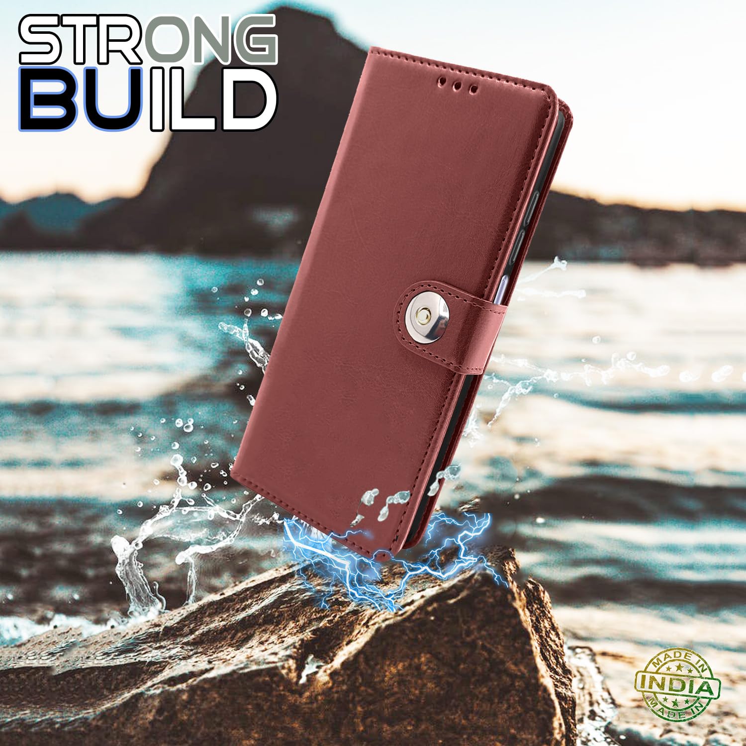 Vivo Y12s/Y20/Y20i/Y20G Wallet wallet flip cover in button brown by Pikkme – photo 2