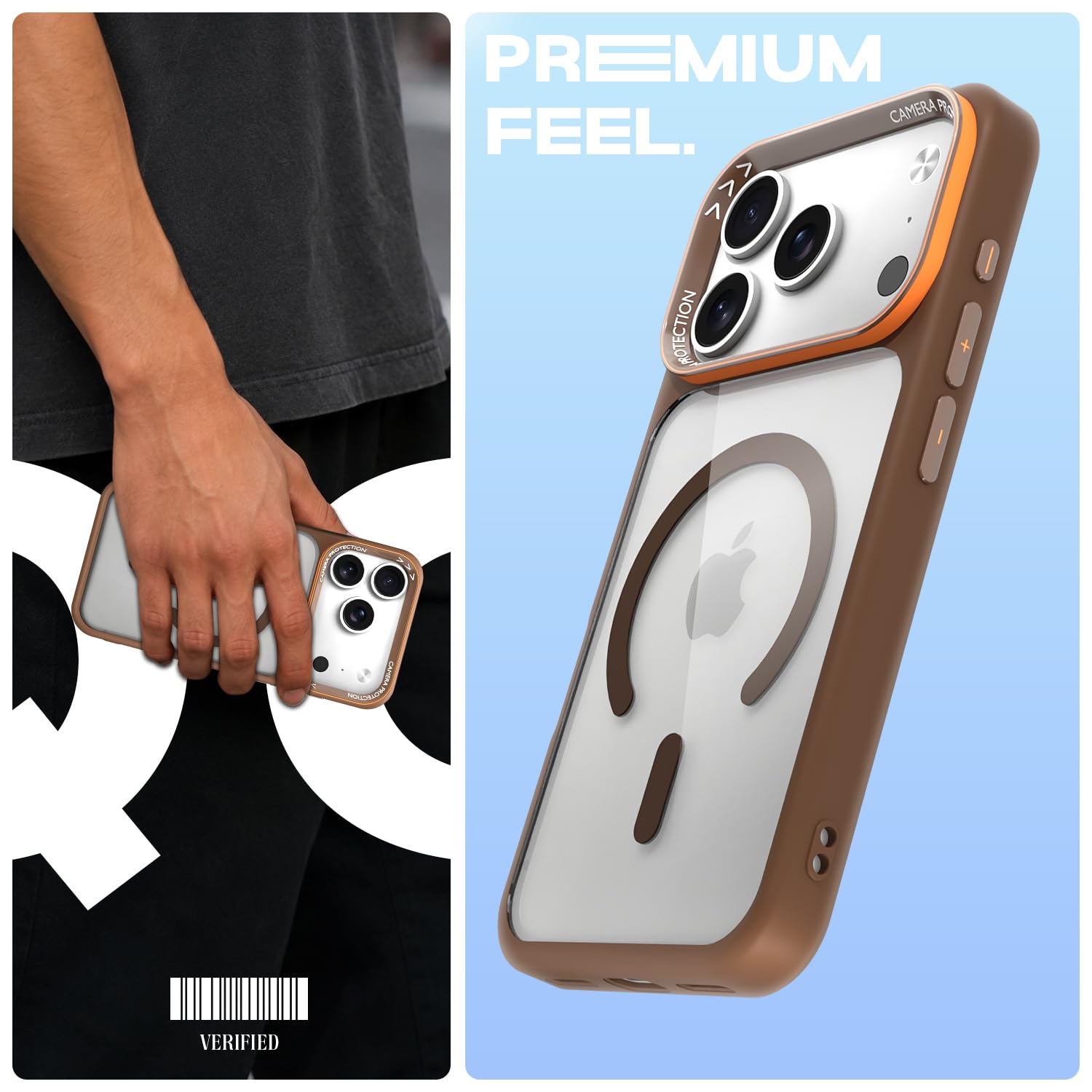 iPhone 17 Pro mobile cover in brown mag-safe by Pikkme – photo 2