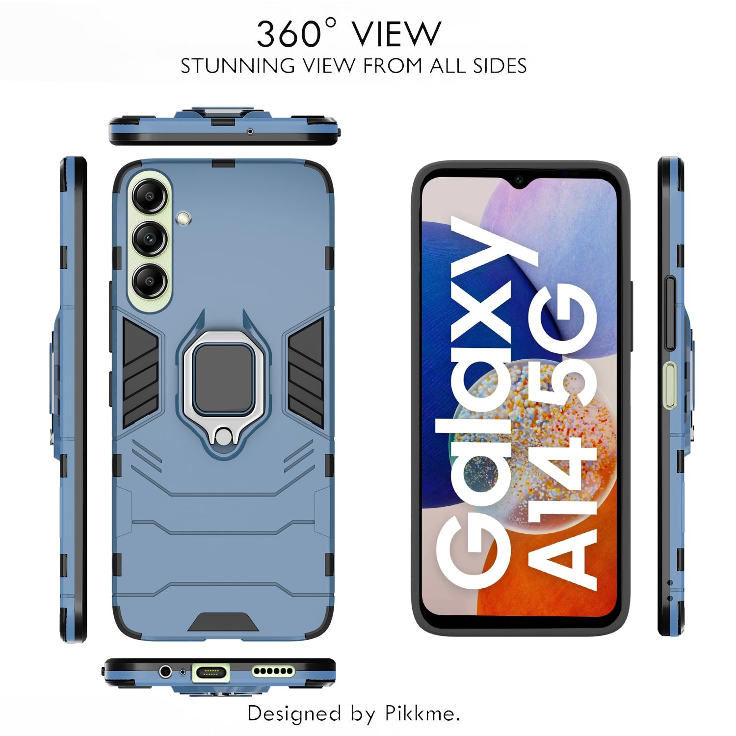 Pikkme Samsung Galaxy A14 5G D5 Tough Armor Back Cover | Blue