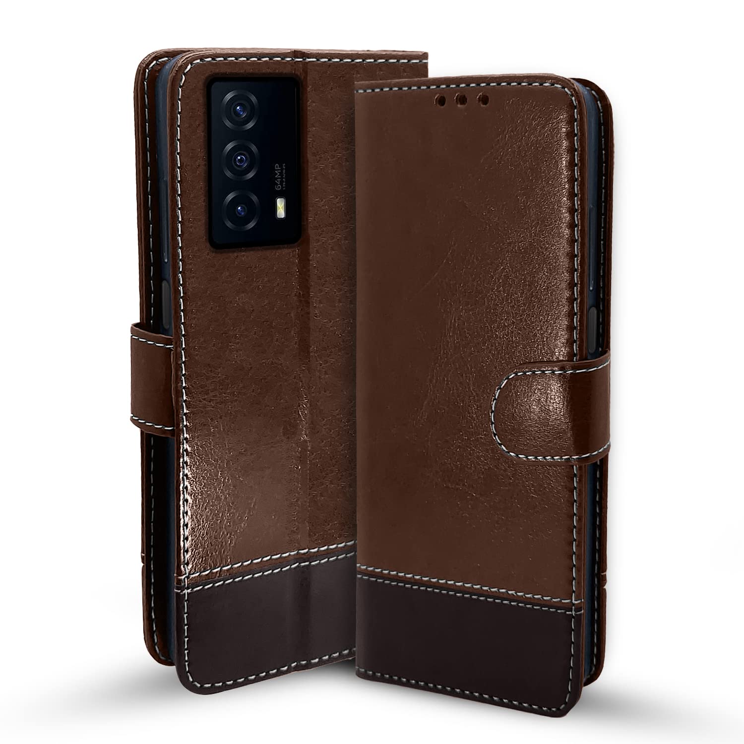 Brown & coffee Magnetic flip case for iQOO Z5 5G – Pikkme