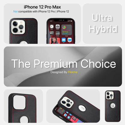 iPhone 12 Pro Max Leather phone cover in black by Pikkme – photo 3