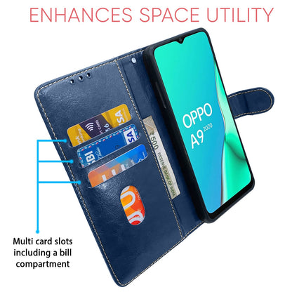 Pikkme Oppo A5 2020/A9 2020 blue & brown mobile flip cover – photo 3