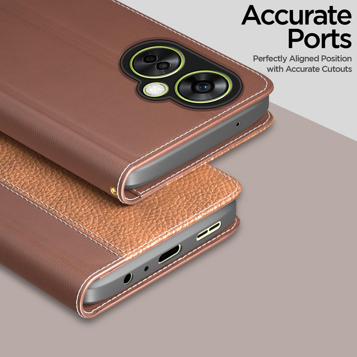 Pikkme OnePlus Nord CE 3 Lite 5G Wallet tan mobile flip cover – photo 2