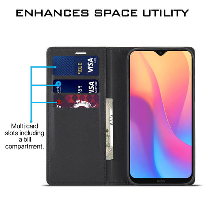 Redmi 8/8A Wallet wallet flip cover in black by Pikkme – photo 3