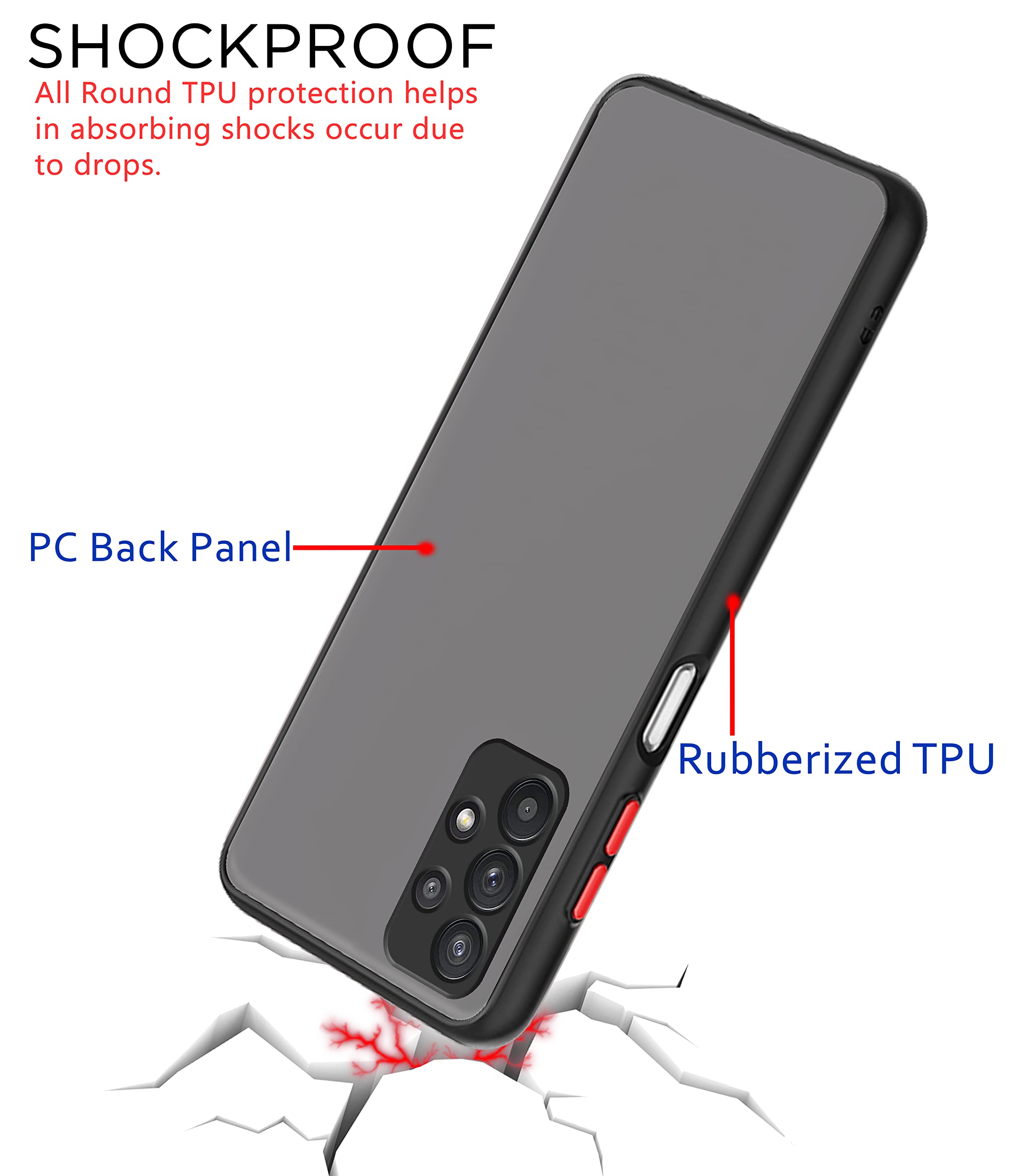 Samsung A23 4G Hybrid back cover in black by Pikkme – photo 4