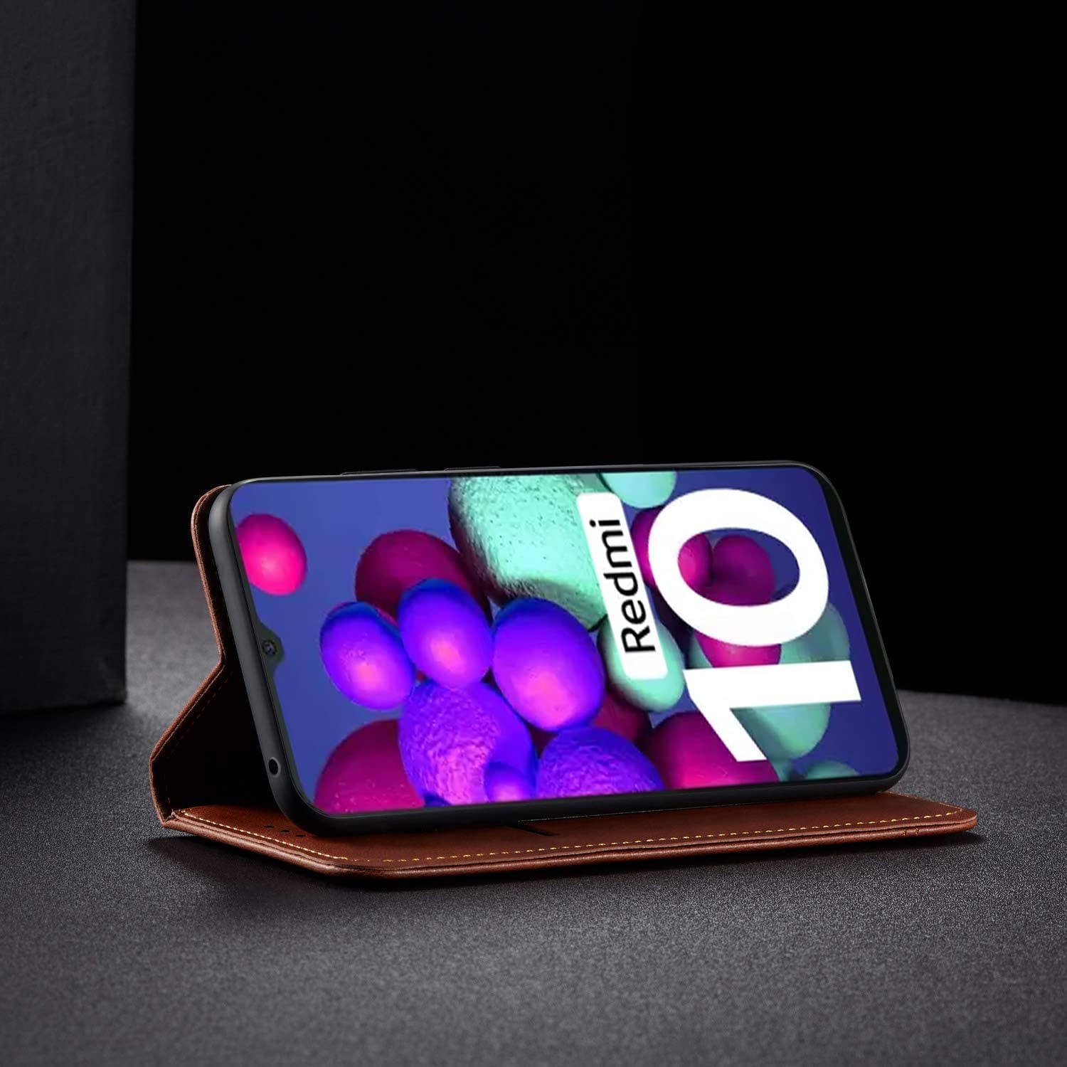 Pikkme Redmi 10/10 Power brown wallet flip cover – photo 4