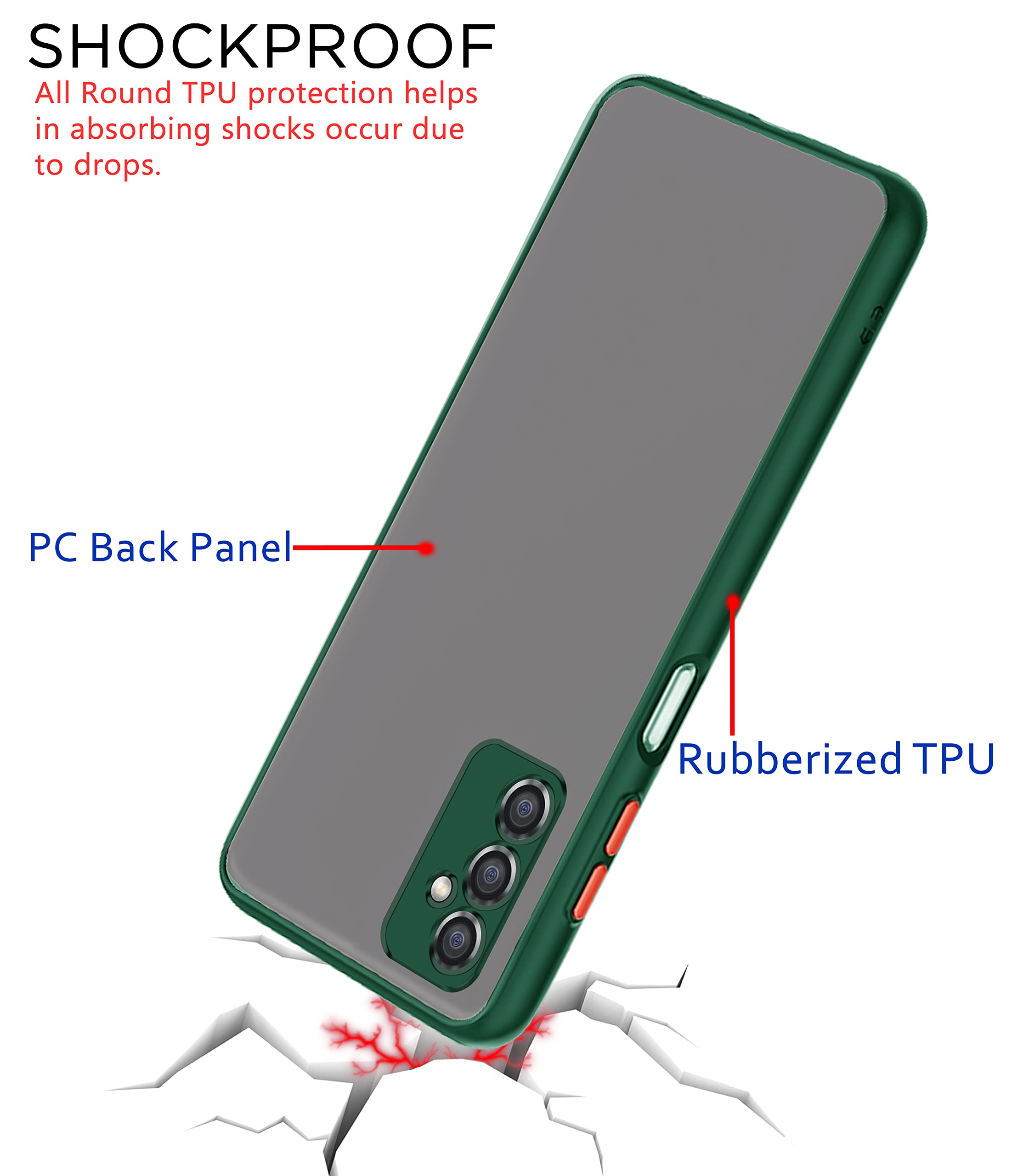 Green Hybrid mobile back cover for Samsung F23 5G – Pikkme – photo 5