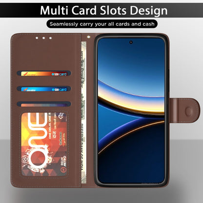 Pikkme Poco F7 Pro 5G Contrast Flip Cover (Tan)