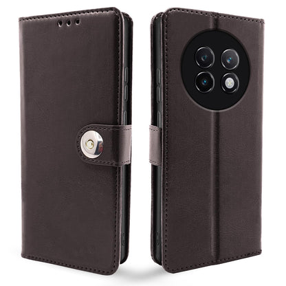 Realme 13 Plus 5G/P1 Button wallet flip cover in coffee by Pikkme