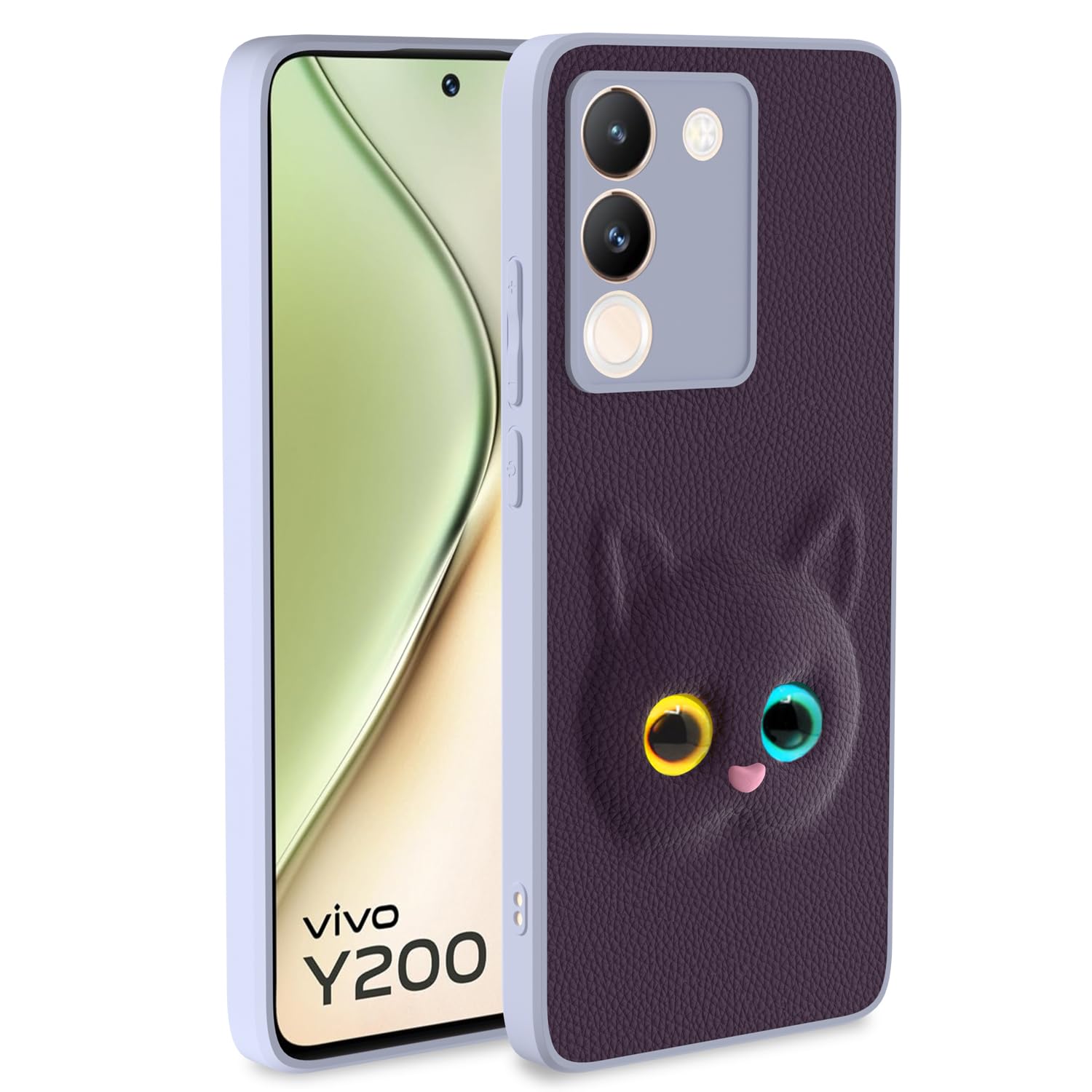 Pikkme Vivo Y200 5G Kitty Back Cover (Purple)