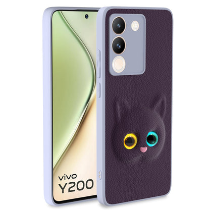 Pikkme Vivo Y200 5G Kitty Back Cover (Purple)