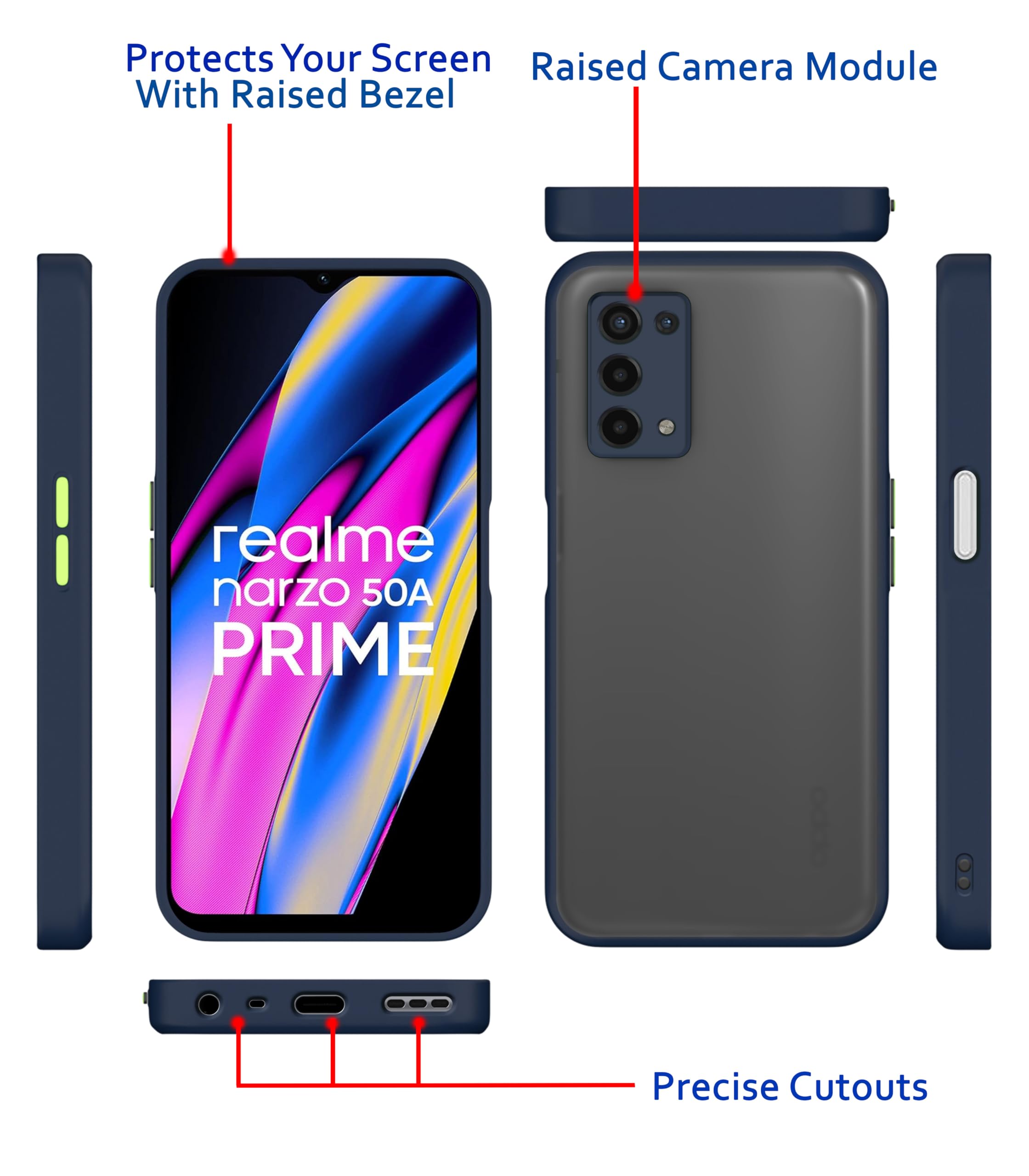 Blue Matte phone cover for Oppo A74 5G – Pikkme – photo 4