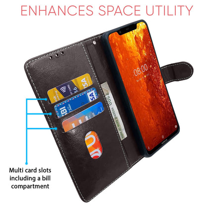 Pikkme Nokia 8.1 Magnetic coffee & brown wallet flip cover – photo 3