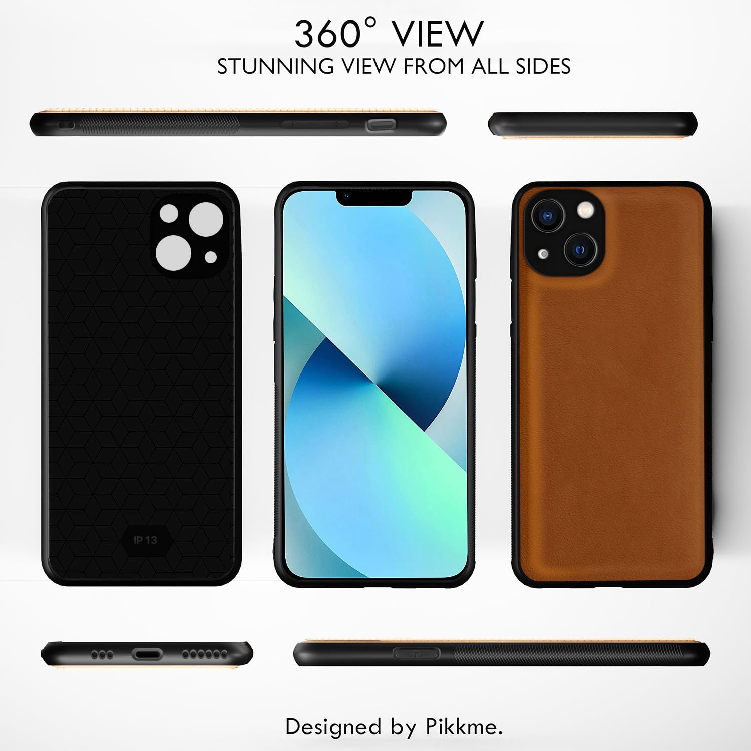 Pikkme iPhone 13 Flexible Pu Leather Leatherback Back Cover (Camel)