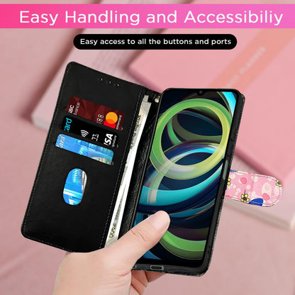 Pink flower wallet flip cover for Redmi A3 (2024)/A3x/Poco C61 – Pikkme – photo 4