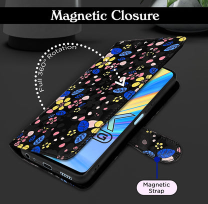 Black flower flip cover for Vivo T2X/Y16/Y56 5G – Pikkme – photo 6