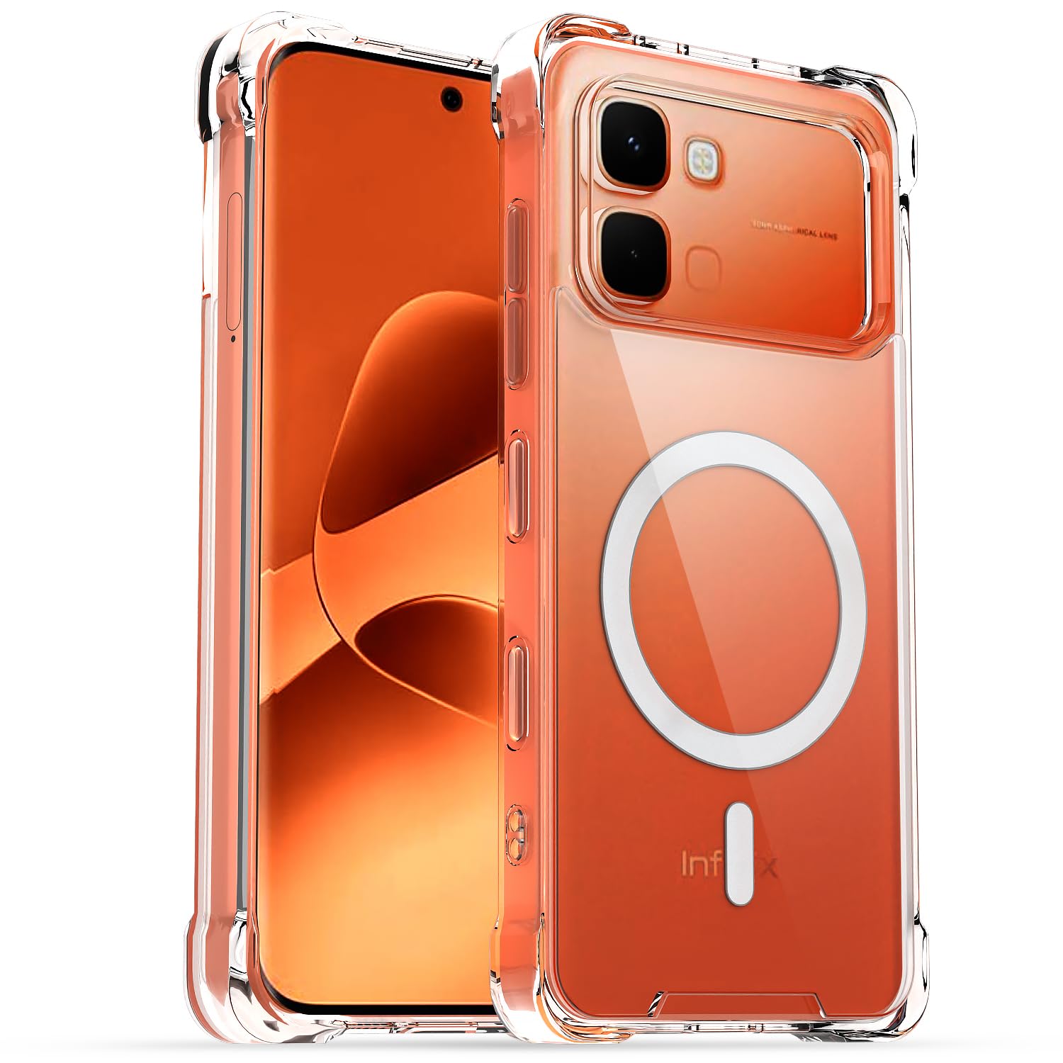 Transparent mag-safe mobile cover for Infinix Note Edge 5G – Pikkme