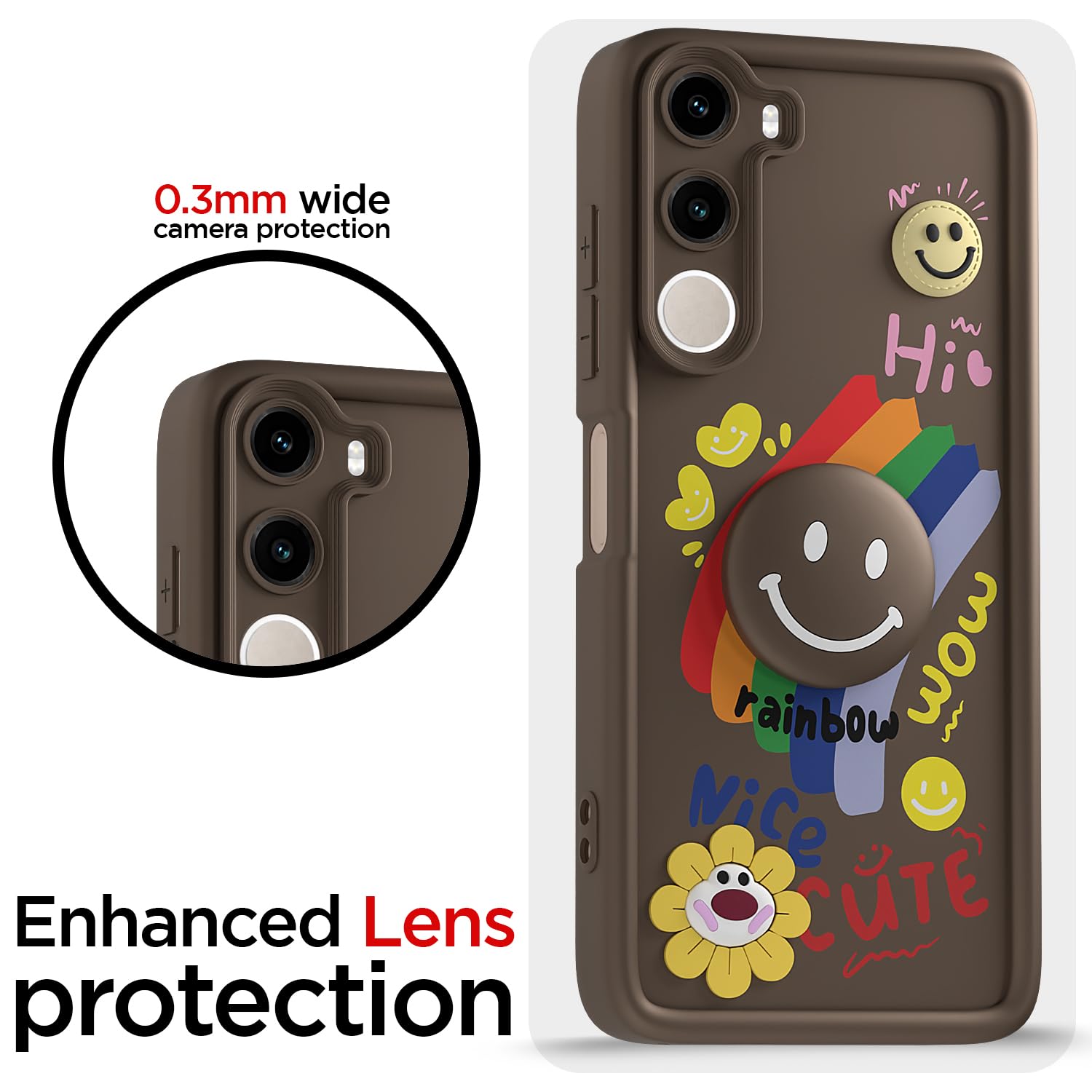 Brown Smile Rainbow mobile back cover for Realme C100x – Pikkme – photo 5