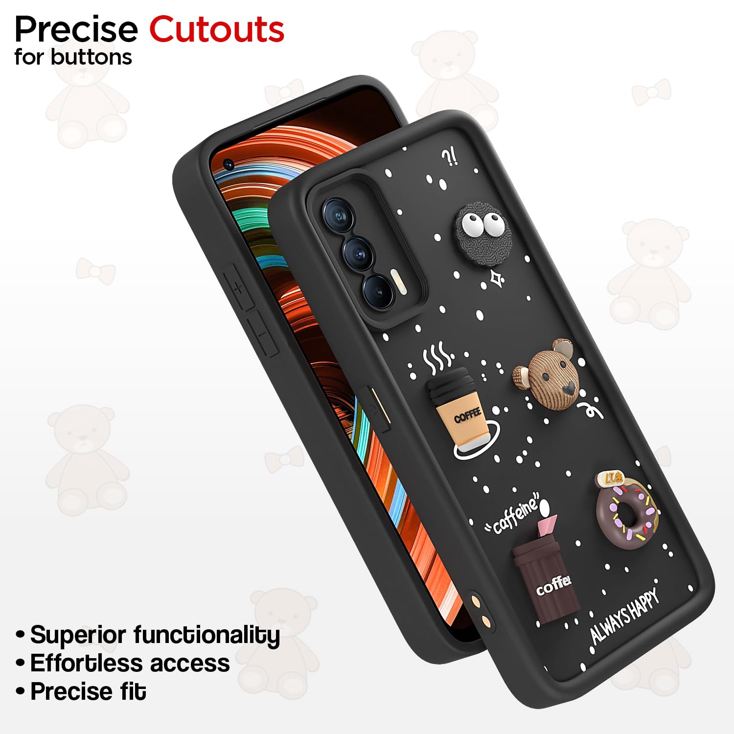 Black Silicone phone cover for Realme X7 5G/3D – Pikkme – photo 6