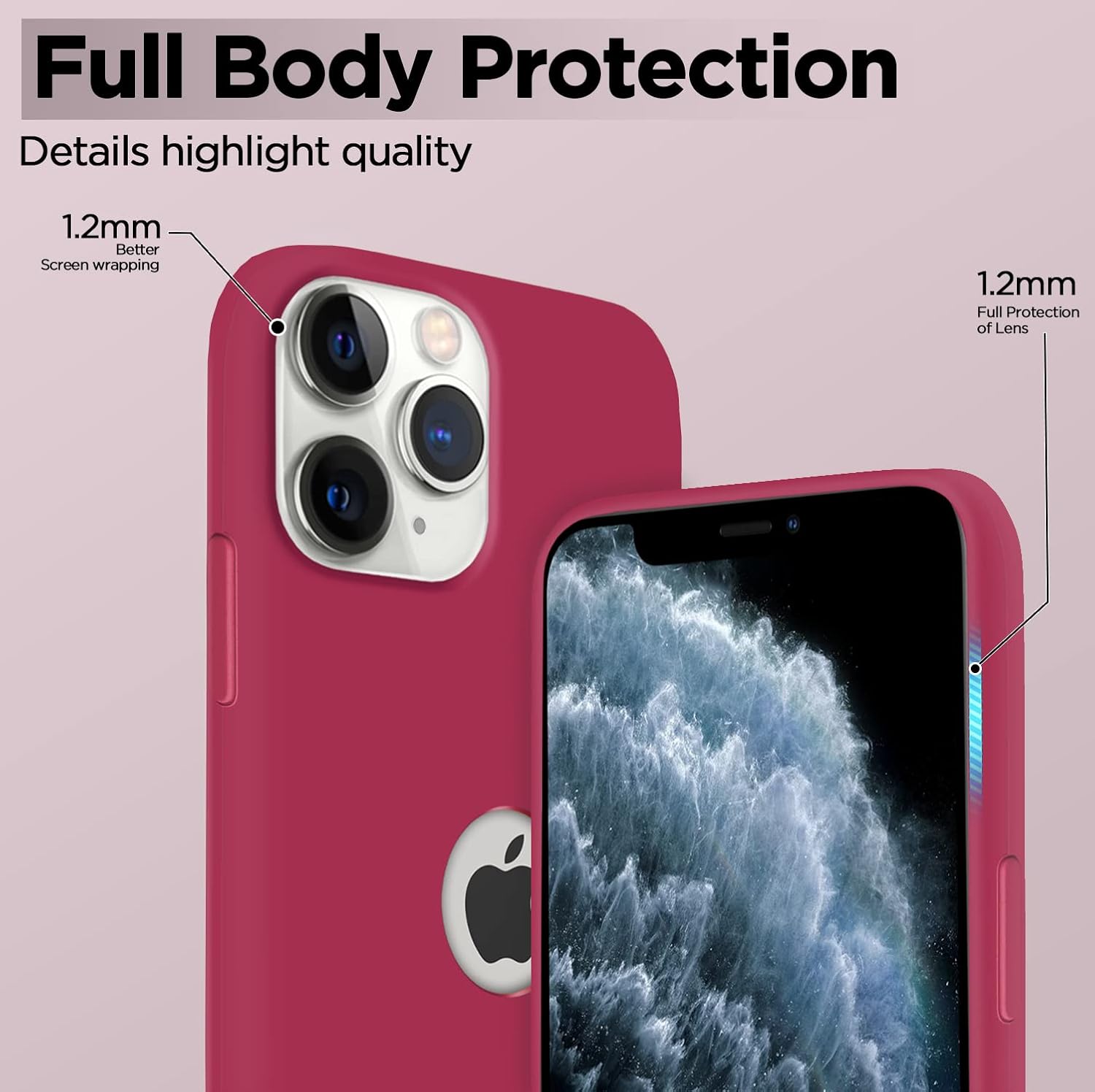 Pikkme iPhone 11 Pro Super Soft Silicone Back Case (Rose Red)