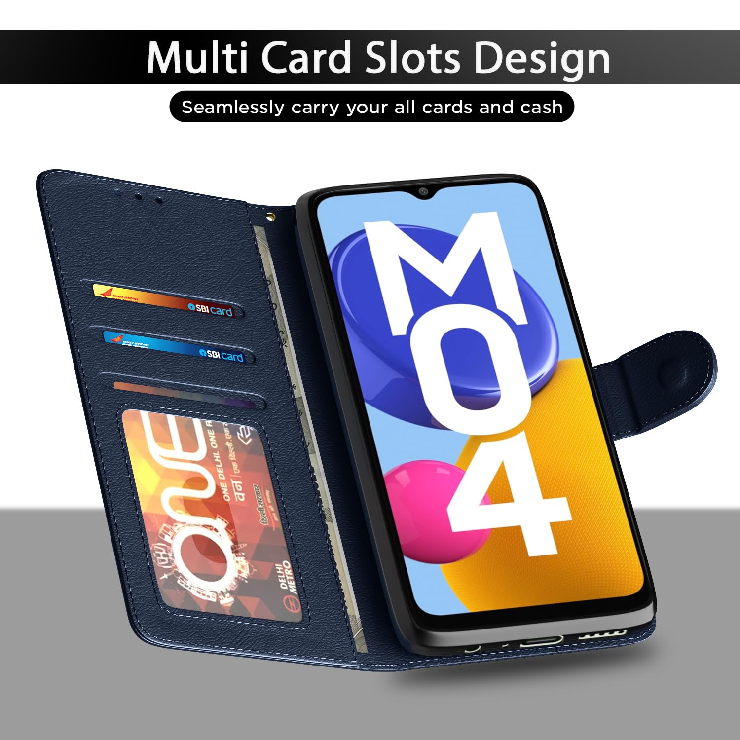 Blue Wallet wallet flip cover for Samsung M04/F04/A04e – Pikkme – photo 5