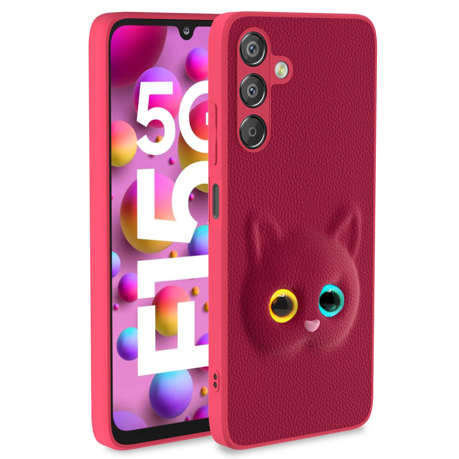 Pikkme Samsung Galaxy F15 5G Kitty Back Cover (Pink)