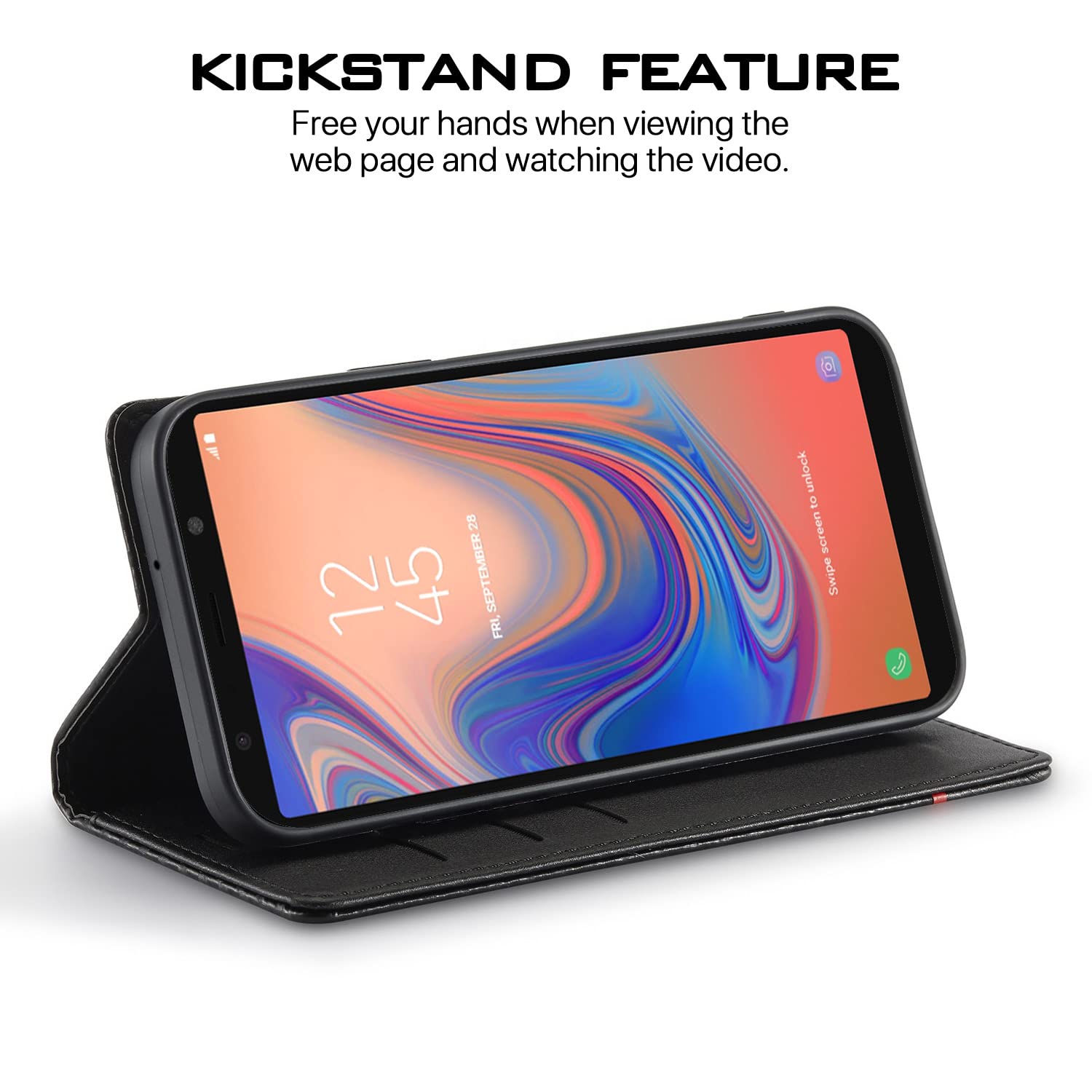Pikkme Samsung A7 2018 black wallet flip cover – photo 5