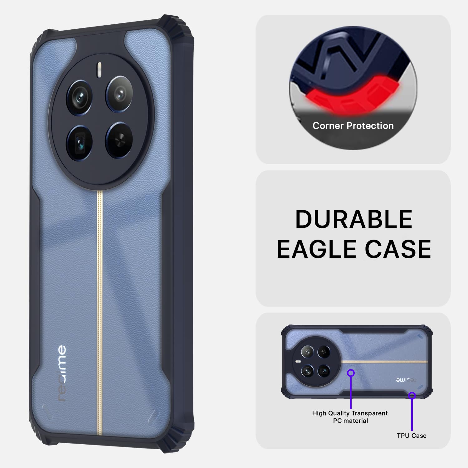 Pikkme blue Clear back cover for Realme 12 Pro/12 Pro Plus 5G – photo 5
