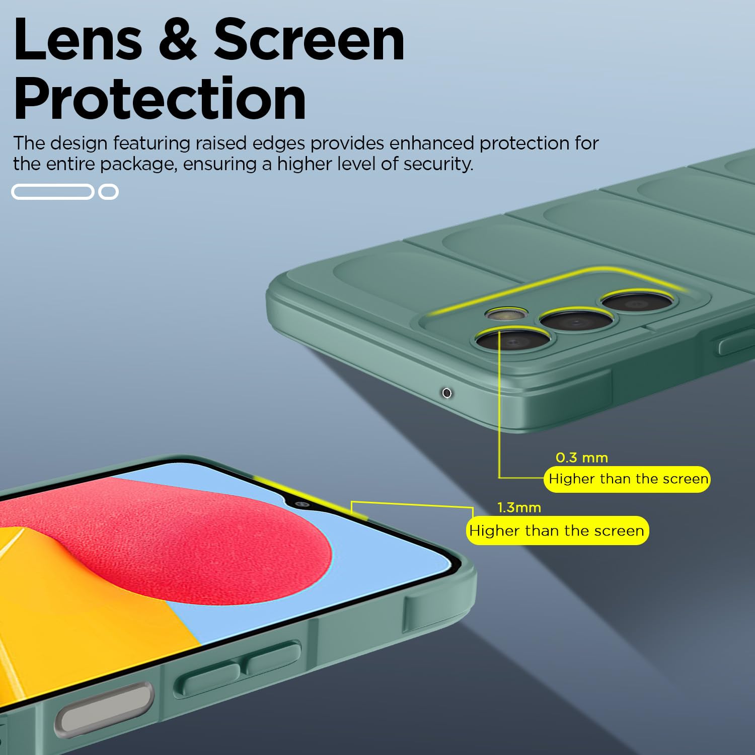 Green Liquid Silicone mobile back cover for Samsung M14 5G – Pikkme – photo 3