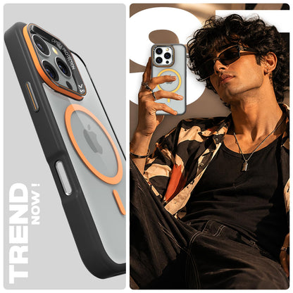 Black & orange mag-safe phone cover for iPhone 16 Pro – Pikkme – photo 7