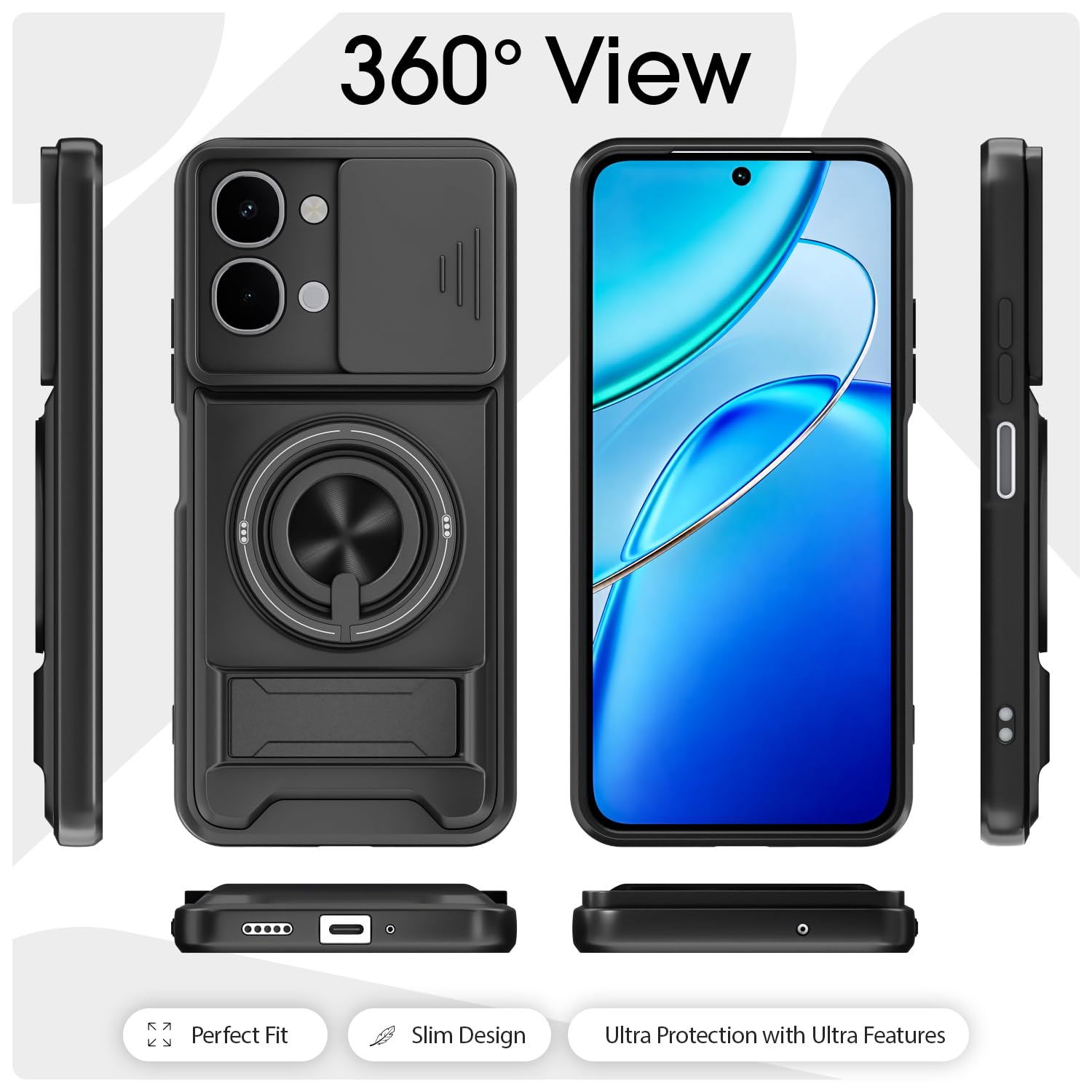 Pikkme Vivo T5x/Y51 Pro/Y500i Tough Armor black mobile cover – photo 6