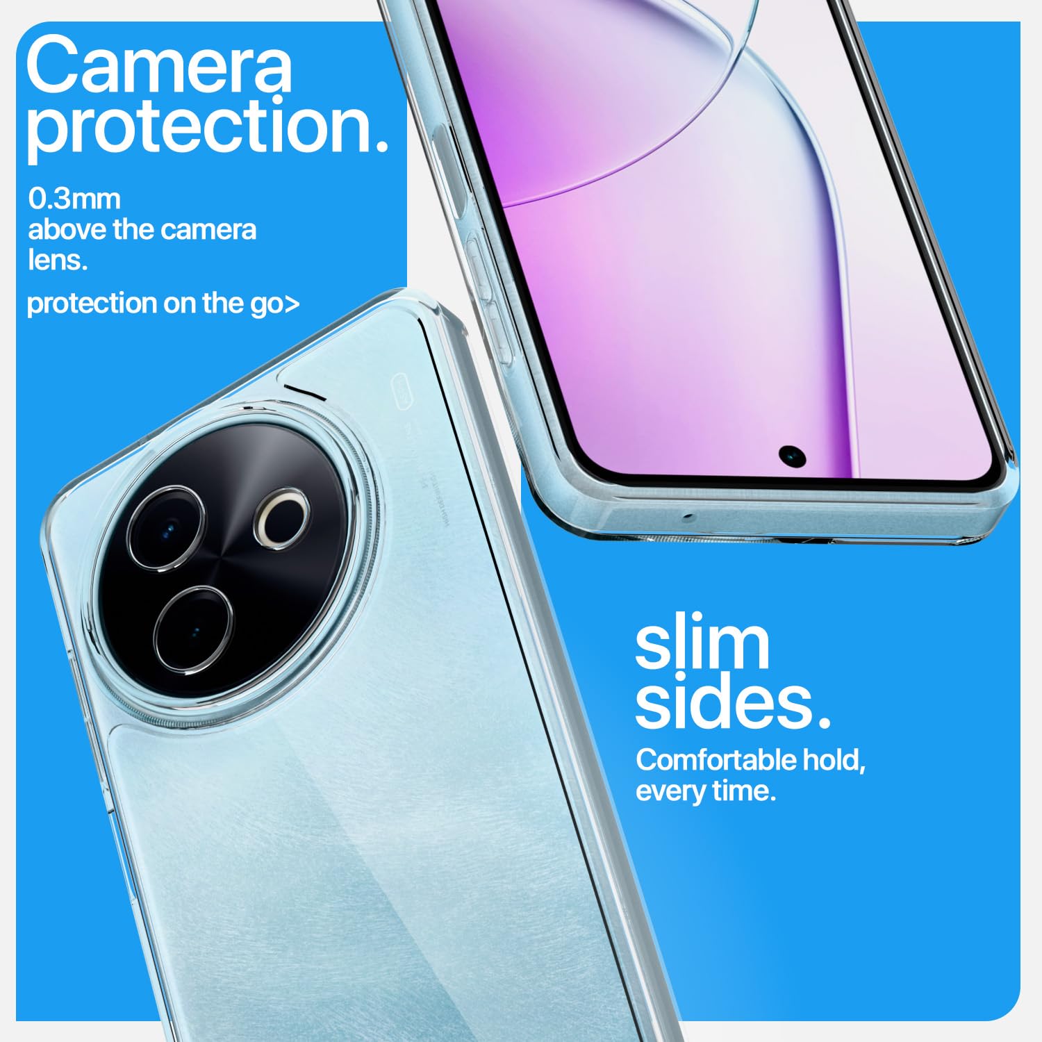 Pikkme Vivo Y39 5G Crystal Clear Hard Back PC + TPU Back Cover (Transparent)