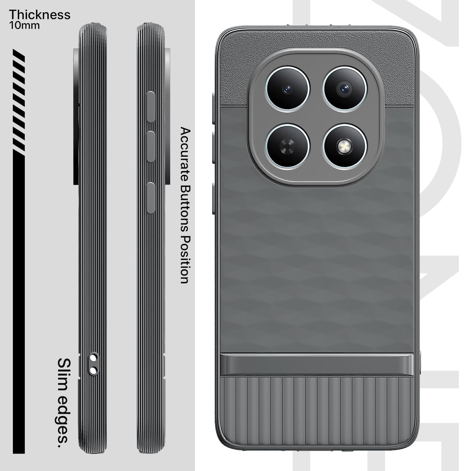 Grey Silicone mobile back cover for Redmi Note 15 5G – Pikkme – photo 3