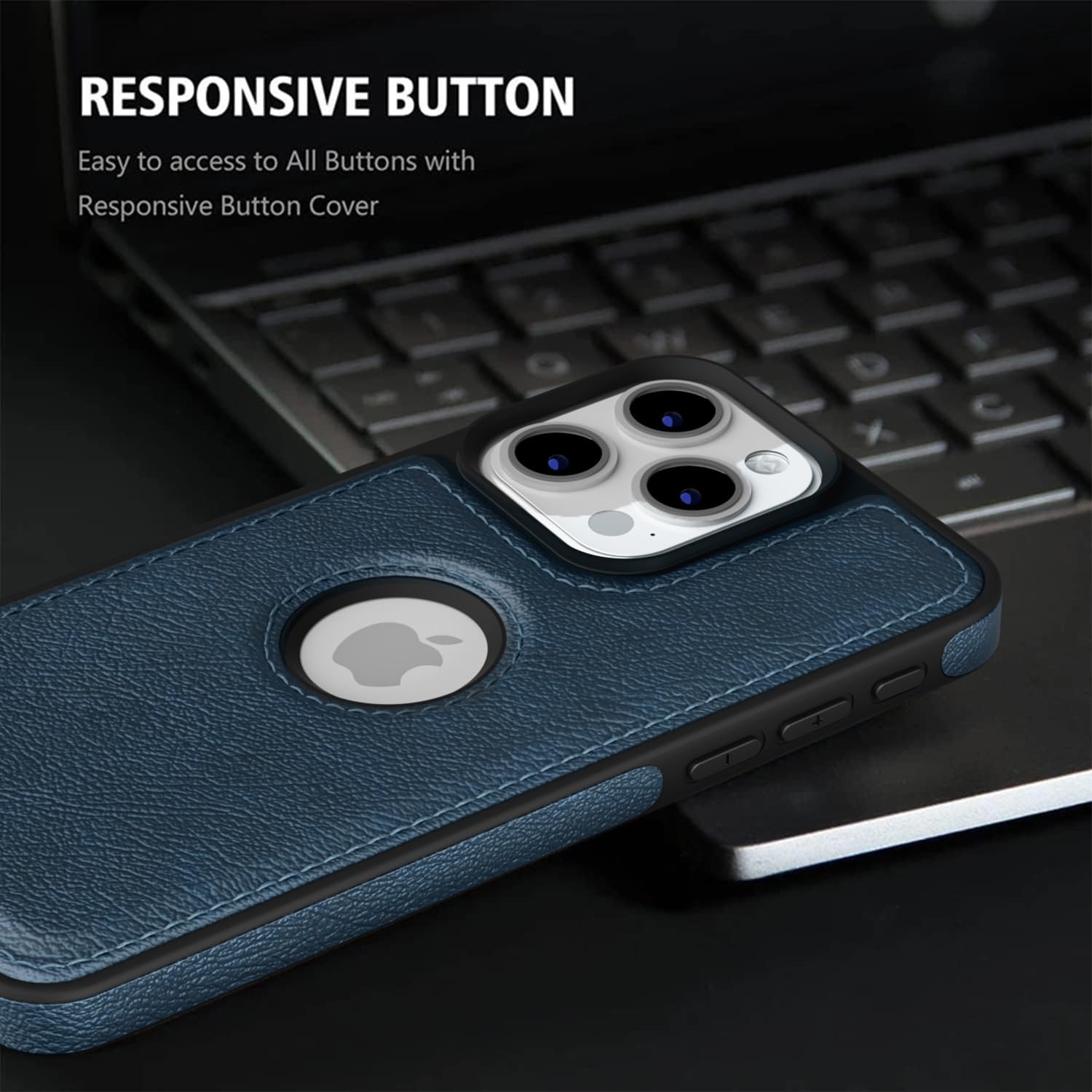 Pikkme iPhone 16 Pro Flexible Pu Leather Back Case | Blue