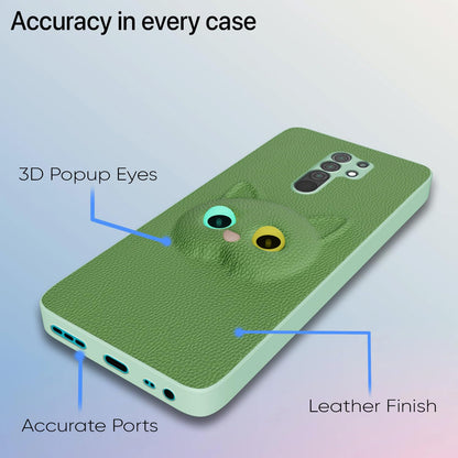 Pikkme Redmi 9 Prime/Poco M2 Kitty Back Cover (Green)