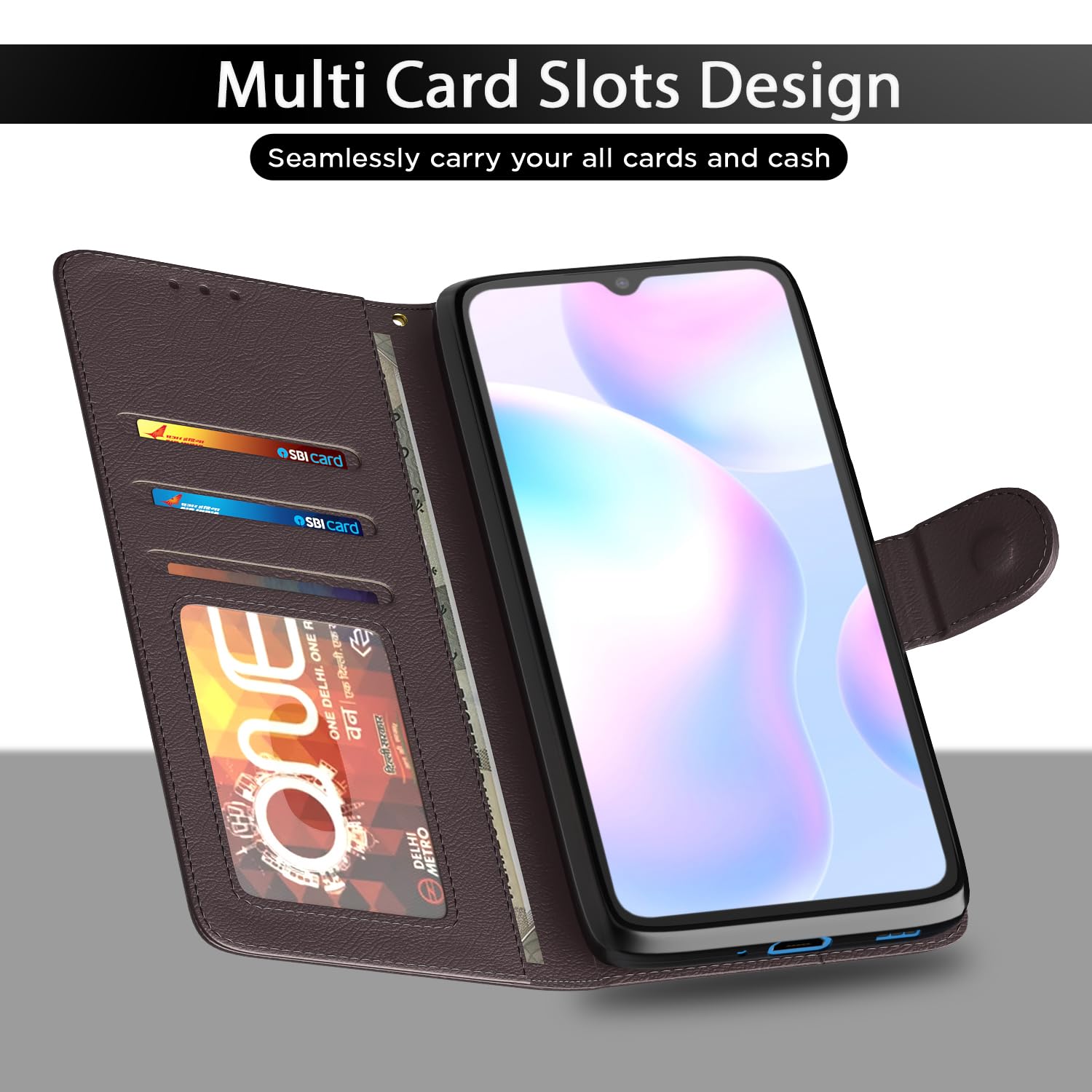 Pikkme Redmi 9A/9i/9A Sport coffee mobile flip cover – photo 5