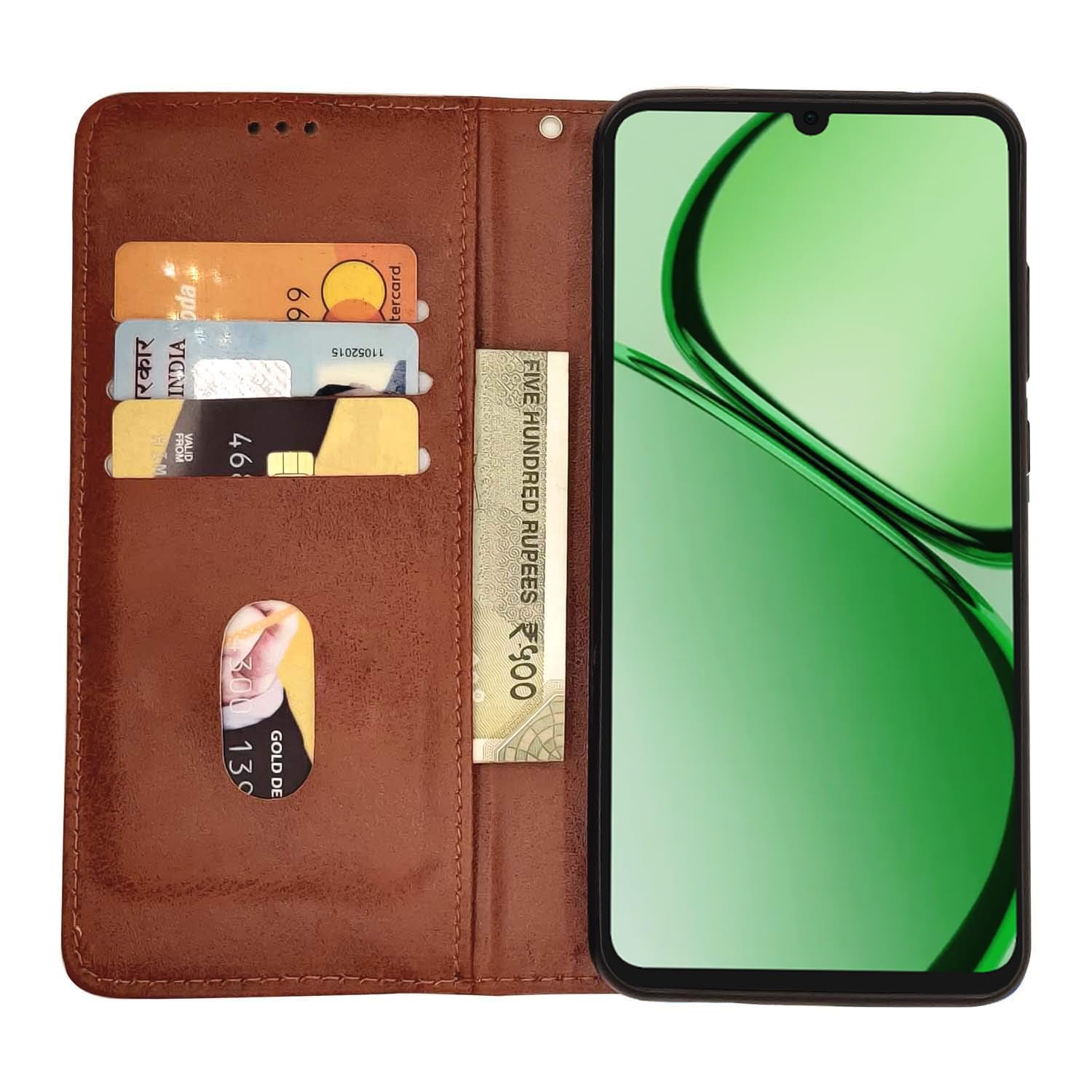 Pikkme brown mobile flip cover for Realme C63 4G – photo 3