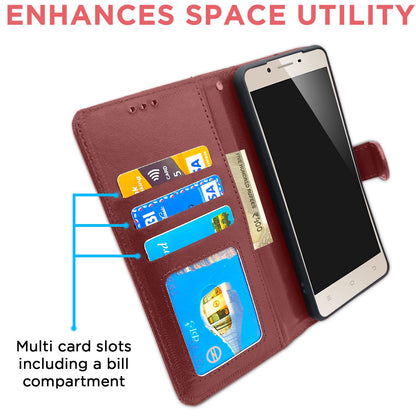 Pikkme brown Wallet wallet flip cover for Vivo Y53 – photo 3