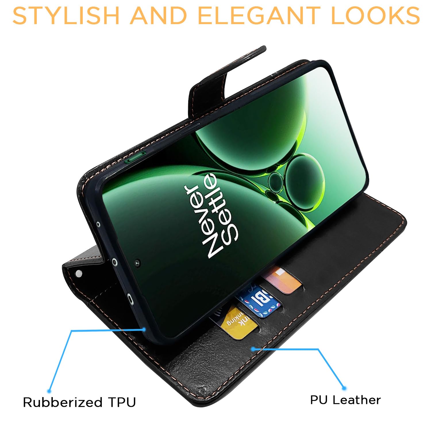 Pikkme black & brown flip cover for OnePlus Nord 3 5G – photo 5