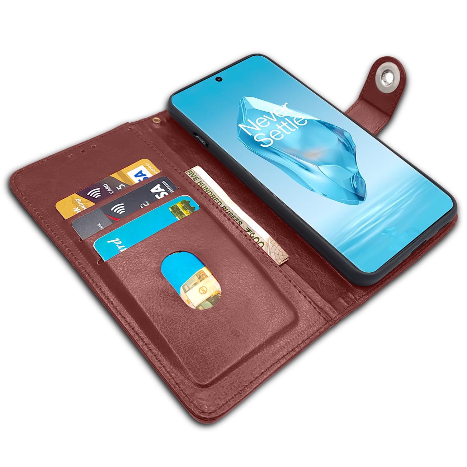 Brown Button flip cover for OnePlus 12R 5G – Pikkme – photo 3