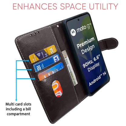 Moto G04 Magnetic flip case in coffee & brown by Pikkme – photo 4