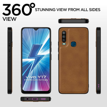 Pikkme Vivo Y12/Y15/Y17/U10 Leather brown back cover – photo 2